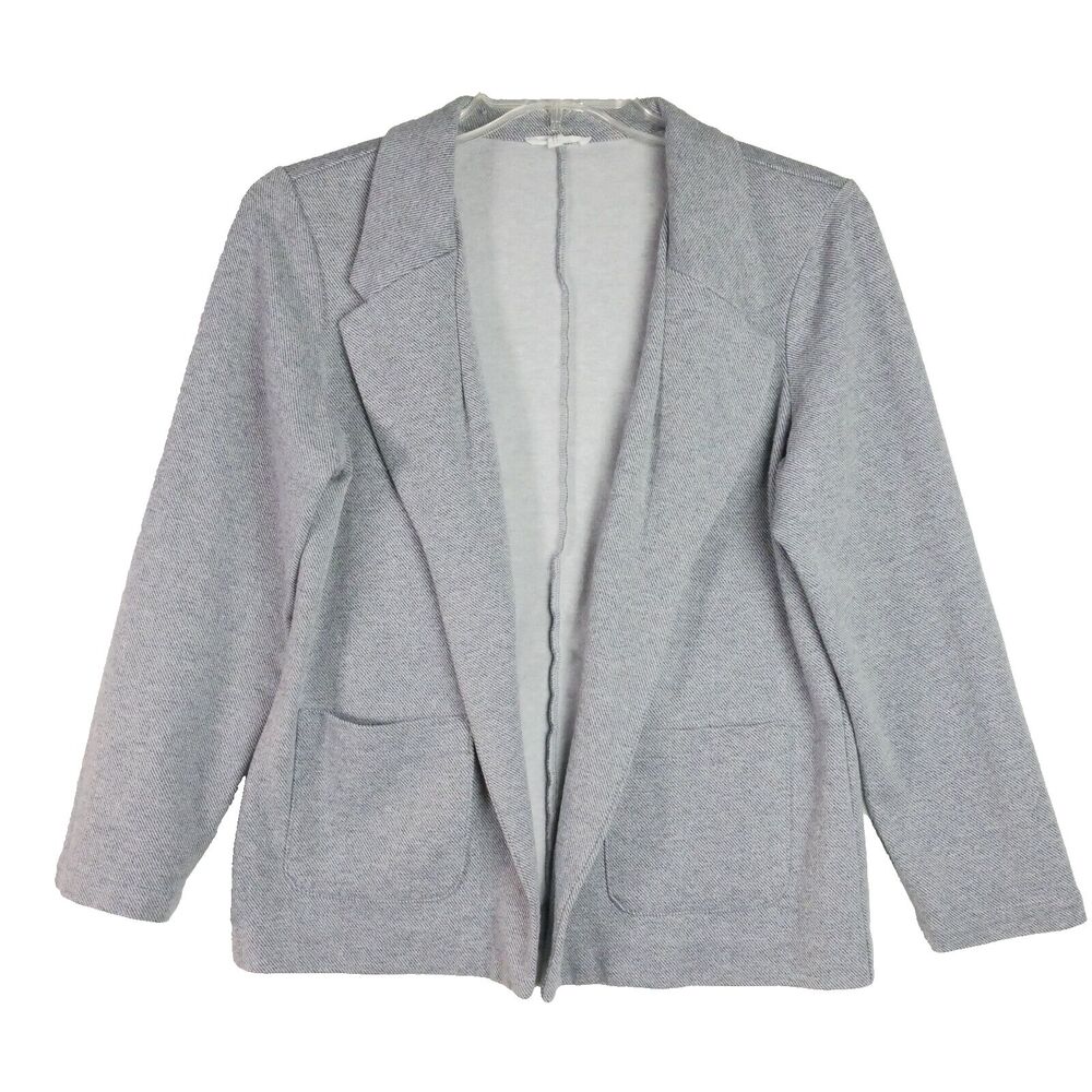 Maurices Womens Size L Open Front Blazer Front Pockets In Striped Heather Gray